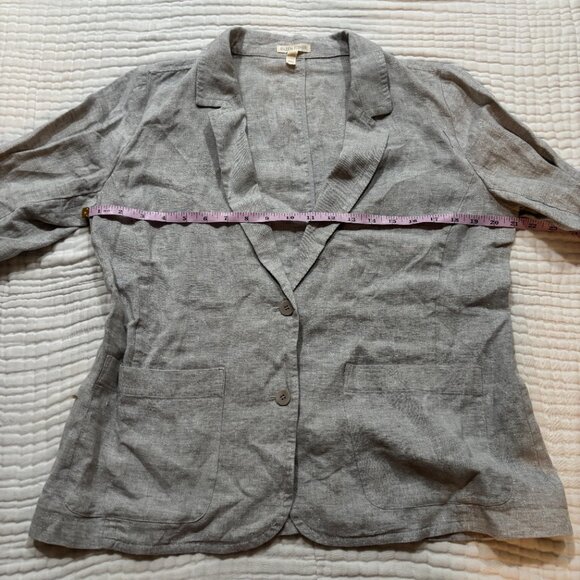 Eileen Fisher Blazer Light Gray Linen glitter Button Casual – Women’s M NWOT - Picture 6 of 12